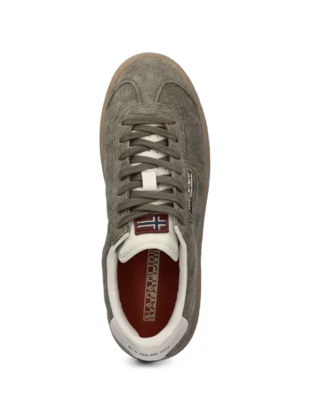 Sneakerși Napapijri din piele de căprioară verde