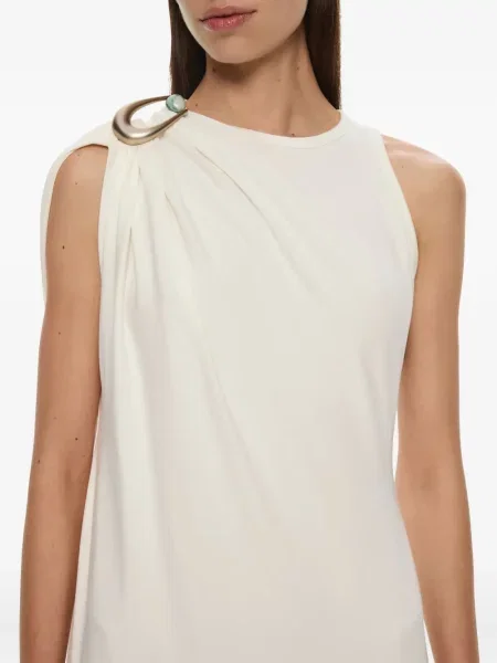 Rochie maxi Christopher Esber cu strasuri de costum alb