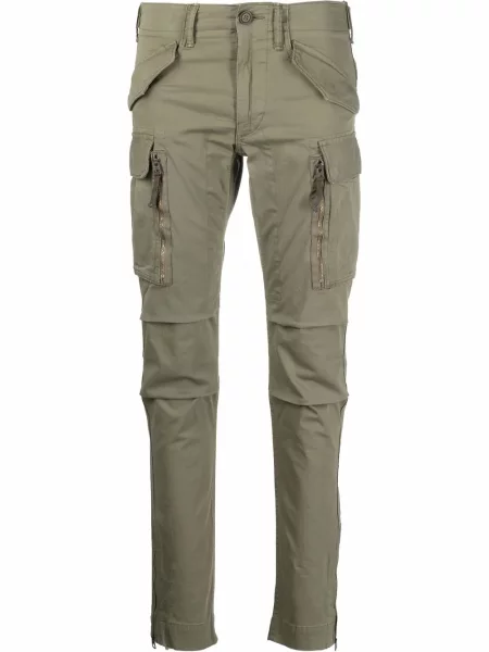 Skinny spodnie cargo Ralph Lauren Rrl zielone