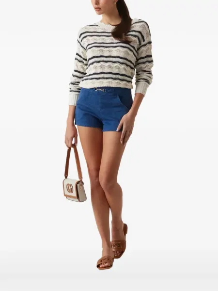 Pulover Guess cu dungi tricotate albastru