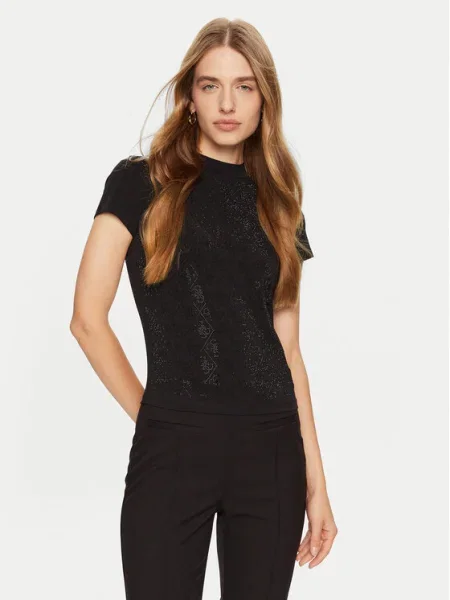 Къс тениска Guess черно