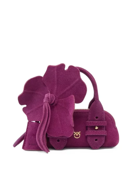 Geantă Pinko din piele de căprioară violet