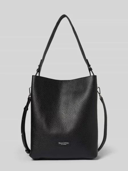 Torba na ramię z naturalnej skóry bydlęcej Marc O'polo czarna