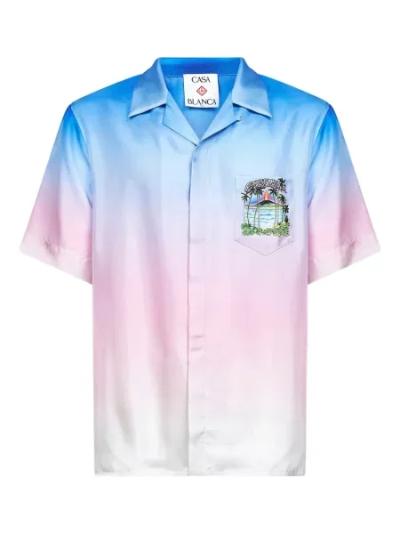 Košile Casablanca s potiskem s přechodem barev modrá