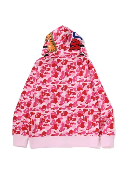 Камуфлажен суичър с качулка A Bathing Ape® с принт розово