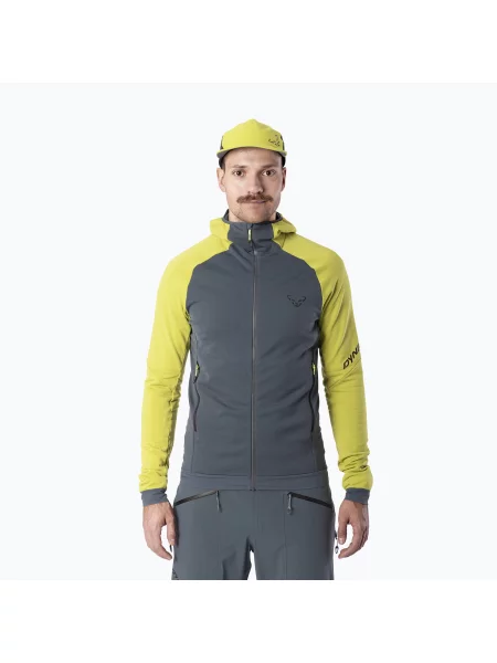 Hanorac de schi tură pentru bărbați DYNAFIT Radical Polartec cu glugă lime
