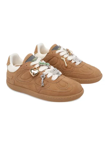 Sneakersy Ganni zamszowe brązowe
