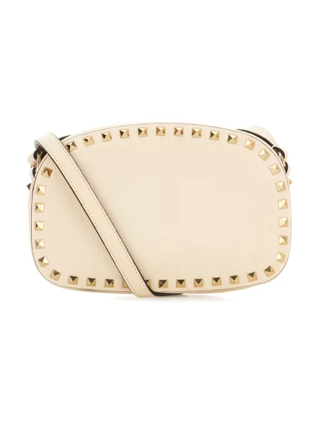 Torebka crossbody Valentino Garavani skórzana beżowa
