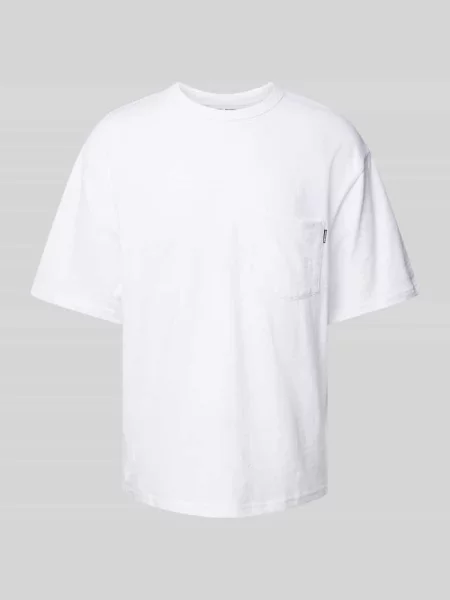T-shirt z kieszenią na piersi Review biała