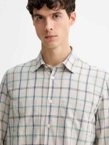 Классическая ошейниковый рубашка Marc O'polo серая