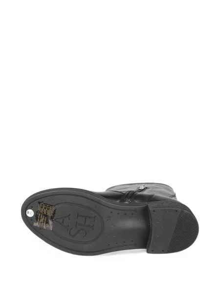 Botine Ash din piele cu cataramă negru
