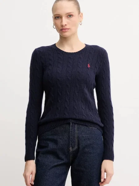 Polo Ralph Lauren pulover z dodatkom kašmirja modra