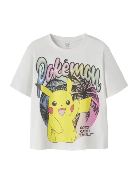 NAME IT Tricou NKFMuba Pokemon galben / roz / negru / natural alb