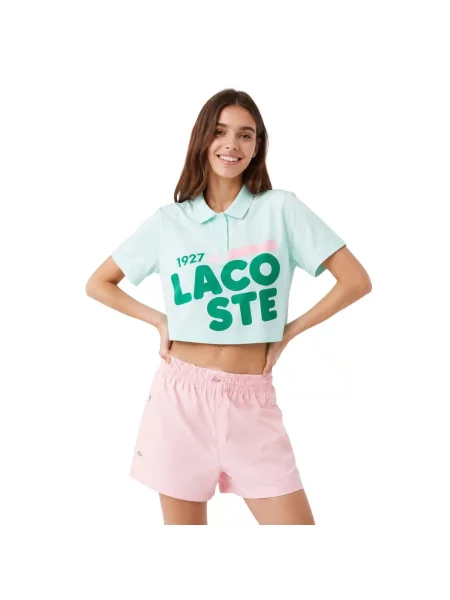 Koszulka sportowa Lacoste Loose Fit Printed zielona