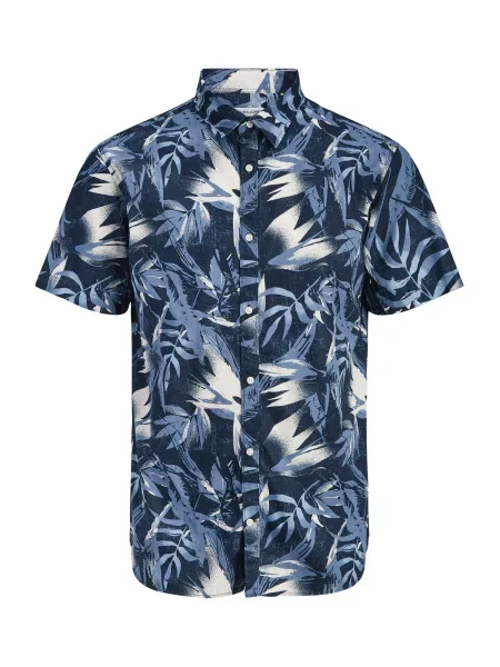 JACK & JONES Cămașă JJHONOLULU bleumarin / albastru fumuriu alb