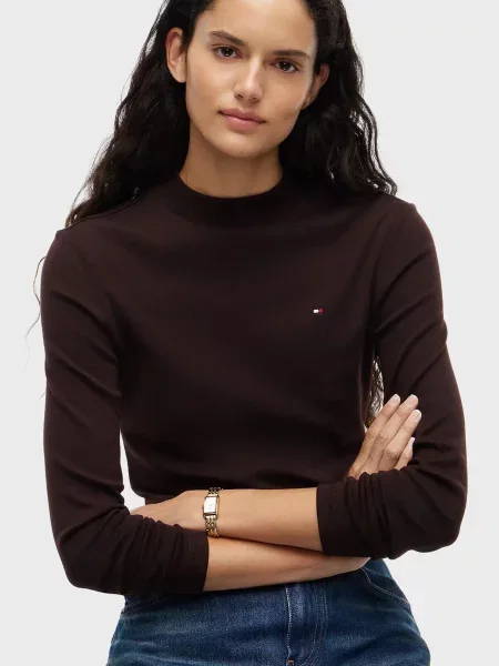 Лонгслів Tommy Hilfiger коричневий