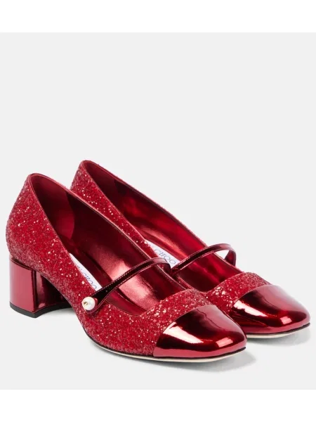 Pantofi cu toc Jimmy Choo din piele roșu