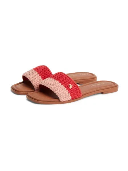 TOMMY HILFIGER Šľapky / pastelovo červená