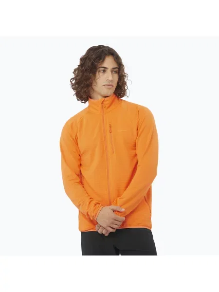 Bluza trekkingowa Salomon Lightwarm Full Zip turmeric pomarańczowa