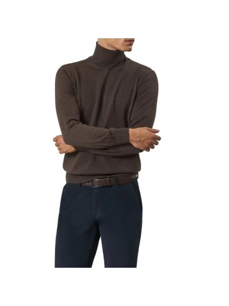 Sweter Barba Napoli wełniany brązowy