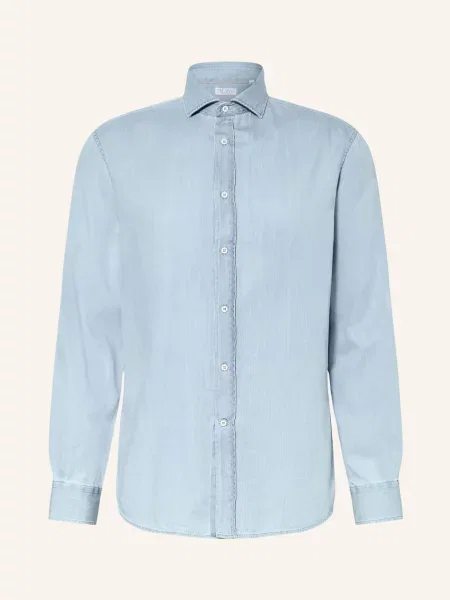 Brunello Cucinelli Džínová Košile Comfort Fit tmavě modrá