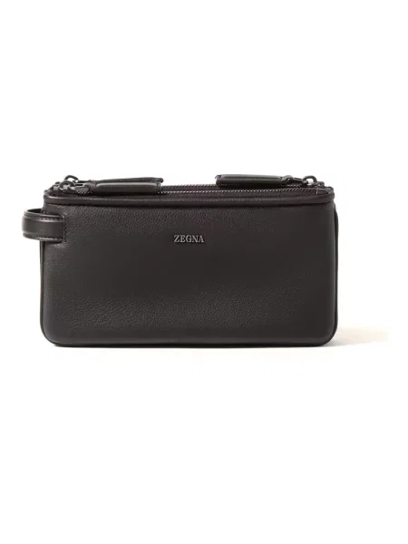 Torba Zegna skórzana brązowa