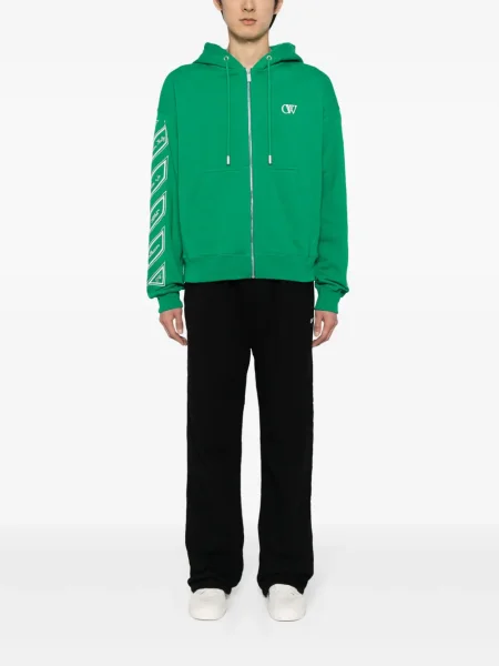 Hanorac cu glugă Off-white cu dungi alb
