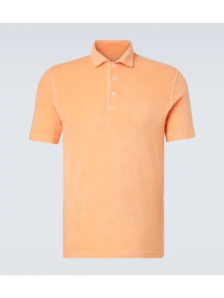 Polo Fedeli din material terry portocaliu