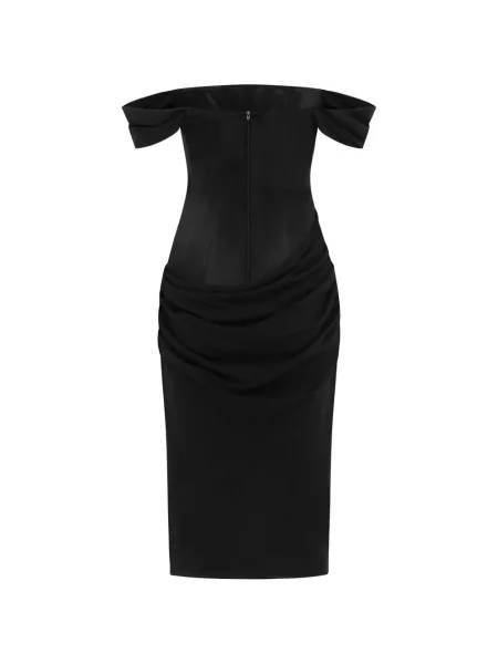 Rochie midi Alex Perry drapată negru