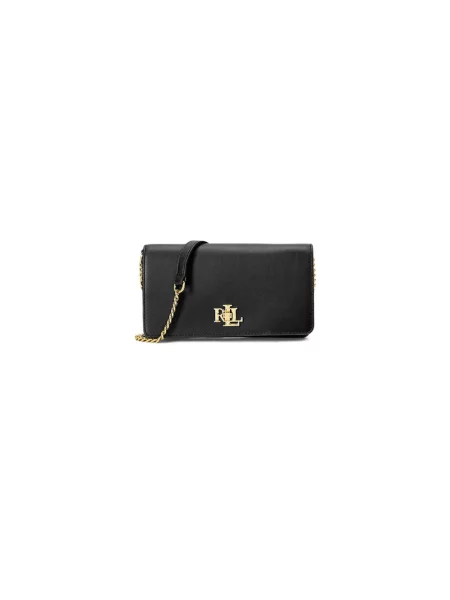 Torba na ramię z aplikacją z logo Lauren Ralph Lauren czarna