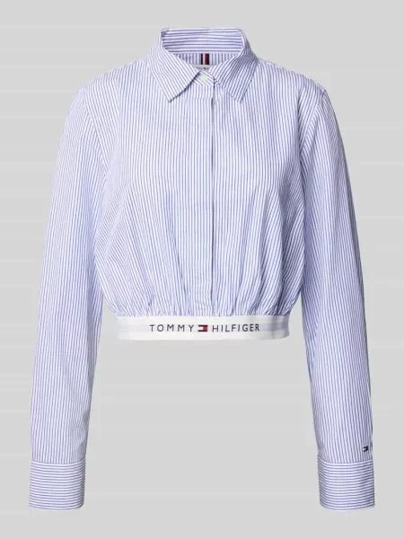 Bluzka koszulowa o kroju regular fit z czystej bawełny ekologicznej Tommy Hilfiger biała