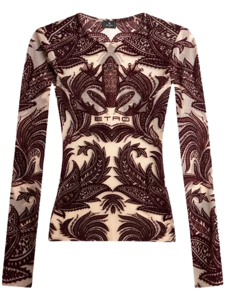 Top Etro din tul roșu