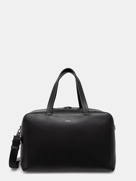 Táska Calvin Klein Ck Premium Leather Weekender fekete