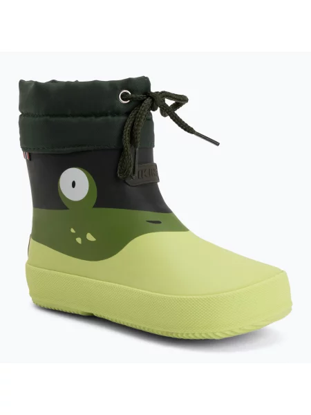 Gyermek gumicsizma Viking Footwear Alv Barefoot Mancsnyom világoszöld/zöld. Méret: 28 EU zöld