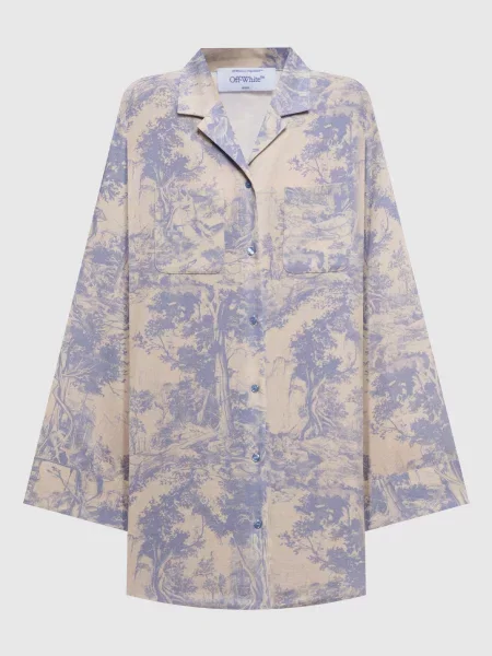 Сукня-сорочка Roxy City Nature з льоном Off-white бежева