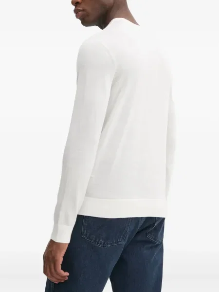 Pulover Armani Exchange cu broderie cu decolteu rotund alb