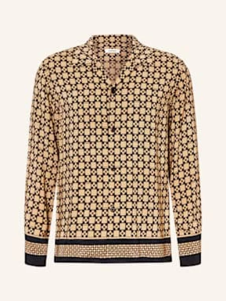 Sandro Koszula Satynowa Slim Fit beige czarna