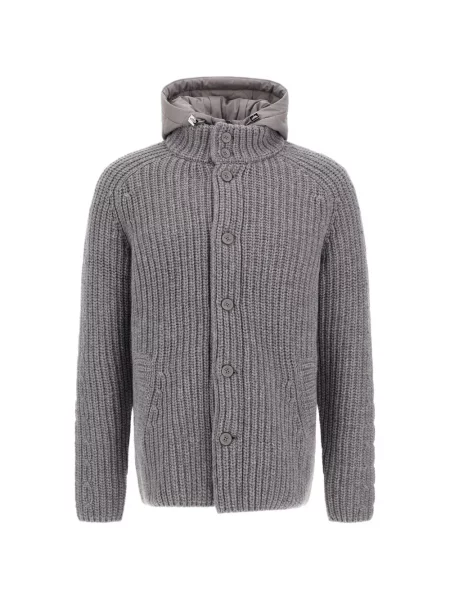 Cardigan Herno cu glugă gri