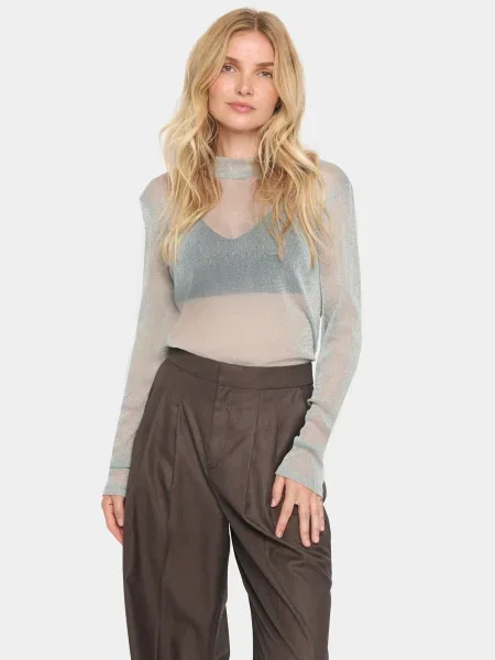 SAINT TROPEZ Tricou Delila' argintiu