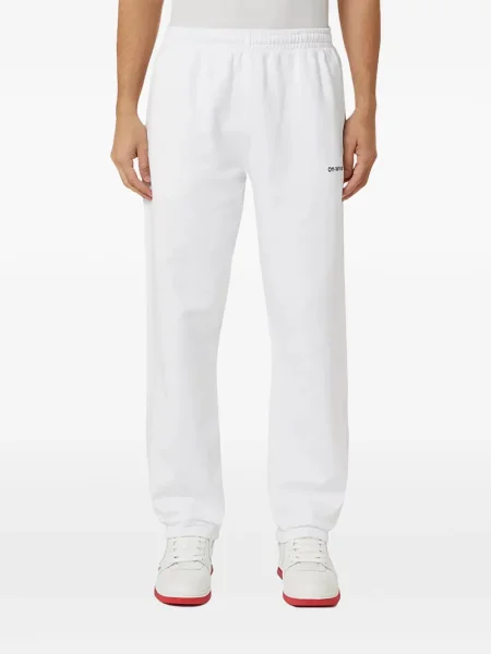 Pantaloni Off-white alergare alb