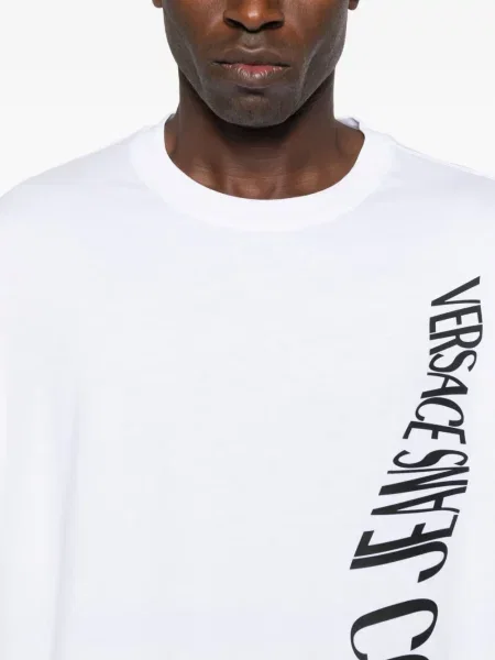 Tricou Versace Jeans Couture cu autograf alb