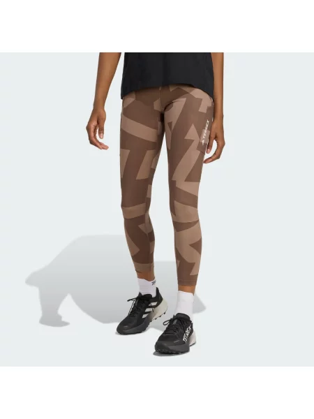 Legíny Terrex Multi Printed hnědé