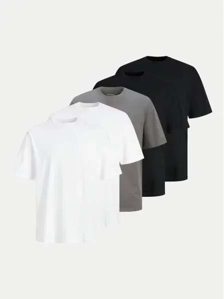 Jack&Jones Набір з 5 футболок Hugo Кольоровий Loose Fit