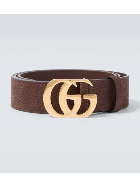 Cu centură curea Gucci din piele maro
