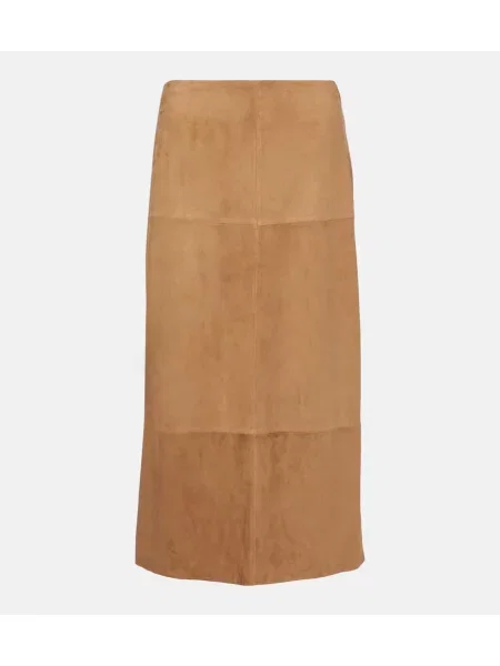 Fustă din piele Proenza Schouler până la genunchi maro
