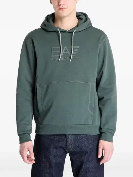 Hanorac cu glugă Ea7 Emporio Armani cu imagine verde