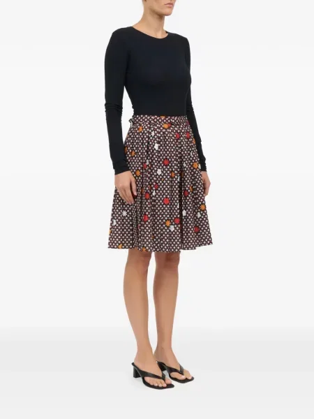 Gėlėtas raštuotas midi sijonas Mm6 Maison Margiela raudona
