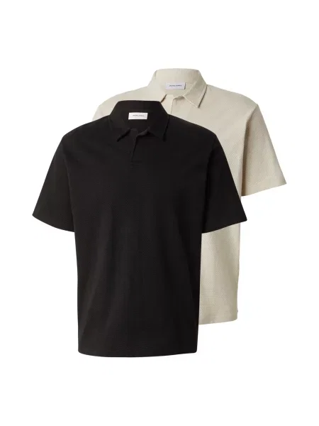 JACK & JONES Tričko JJDEVIN starobéžová černá