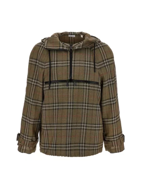 Kurtka koszulowa Burberry w kratę z kapturem