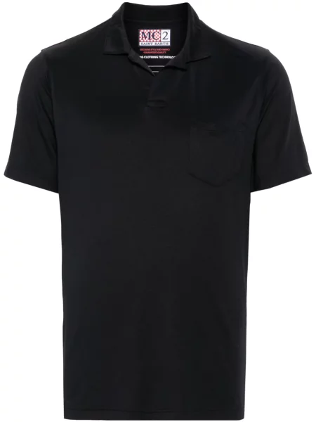 Polo Mc2 Saint Barth din jerseu negru